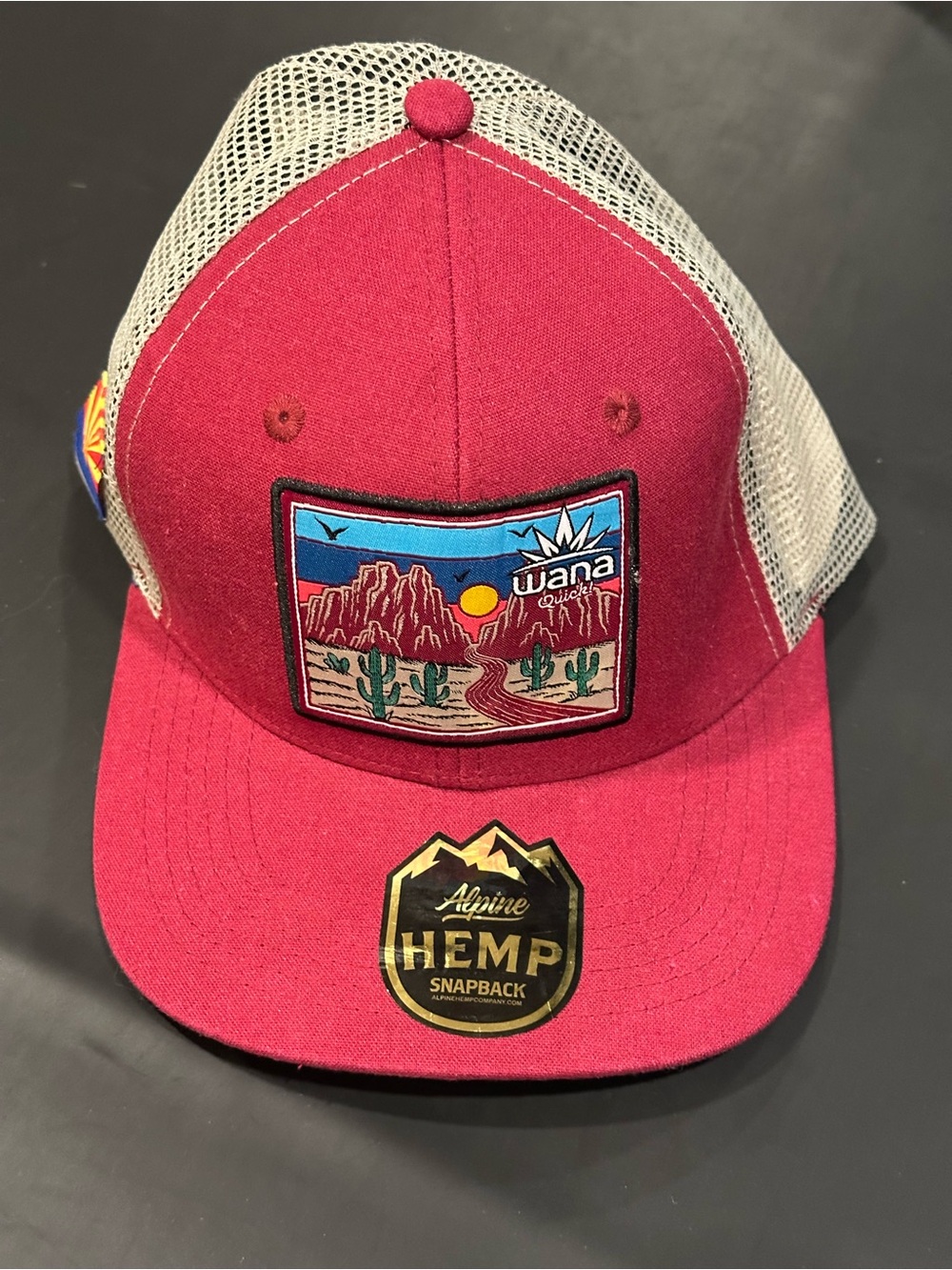 Wana Desert Patch Trucker Hat in Red and Cream